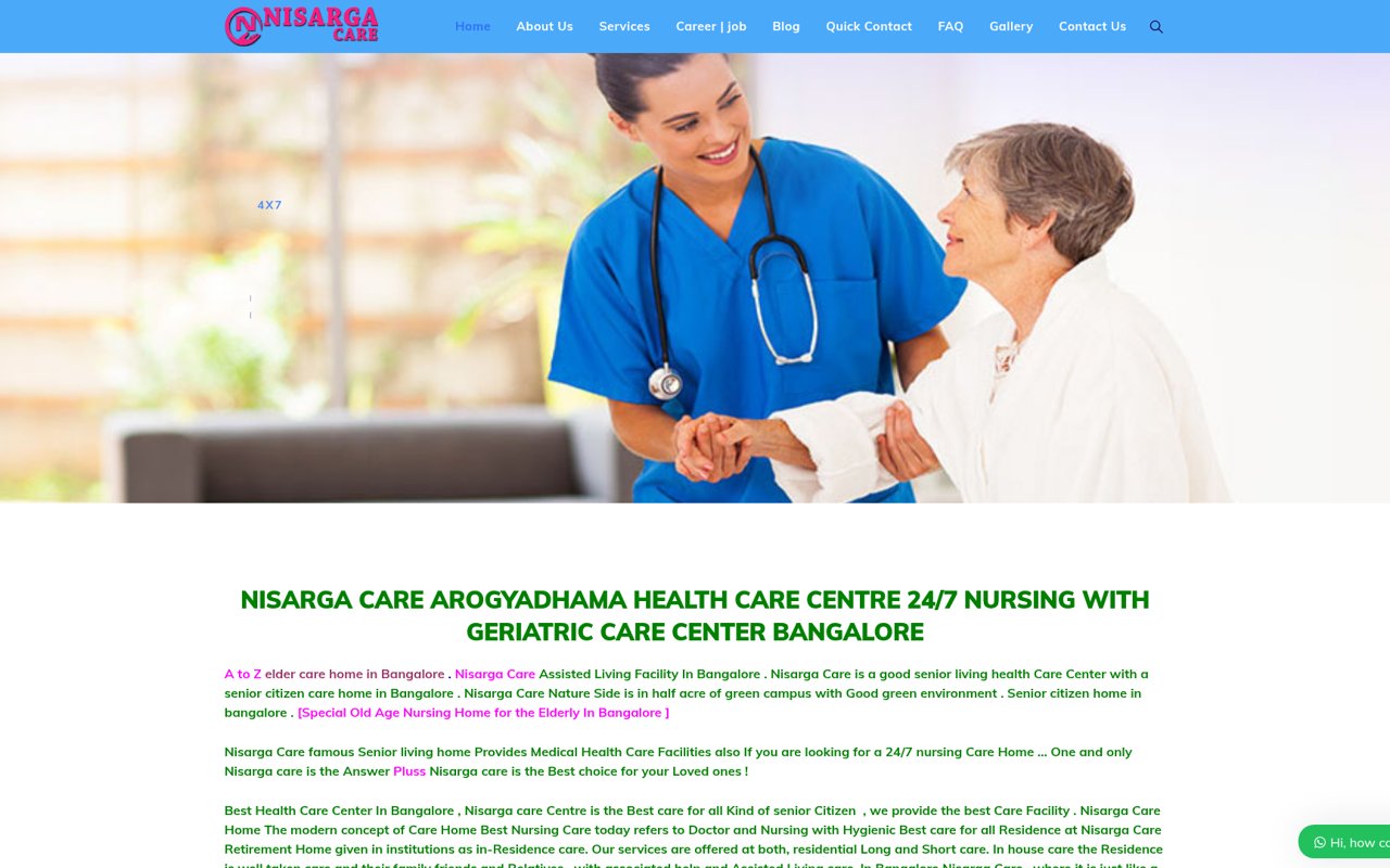 Nisarga Care original website